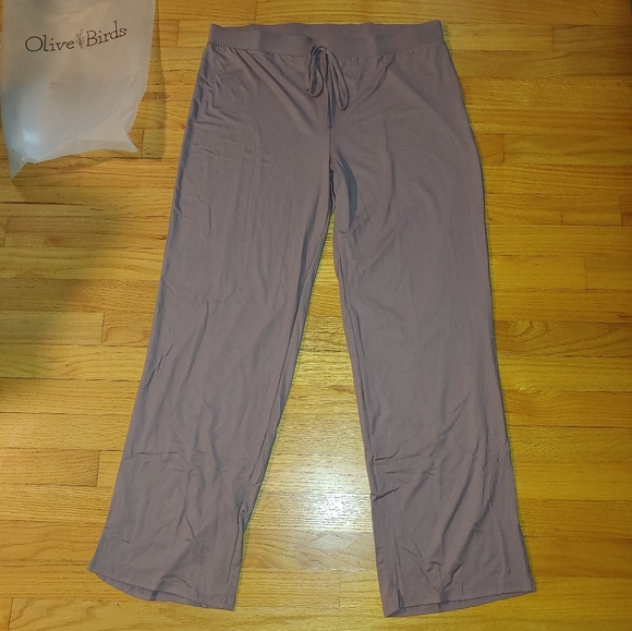 Fig Lavender Buttery Soft Pajamas Pants Drawstring Waist Lounge Wide Leg 2XL - Picture 2 of 11